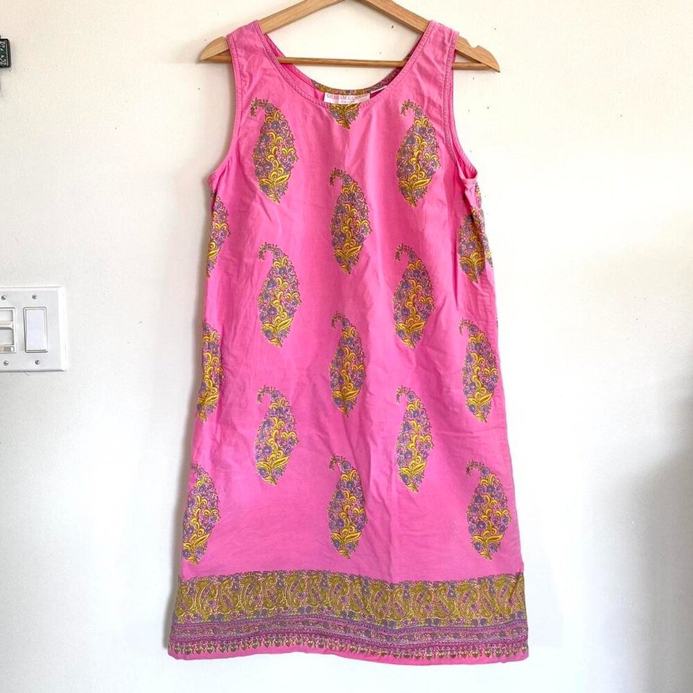 GRAHAM KANDIAH PINK BOHO BOHEMIAN MINI SUMMER DRESS SIZE MEDIUM